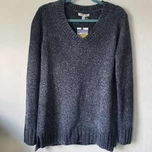 ORVIS Chenille Pullover Sweater Marled Navy